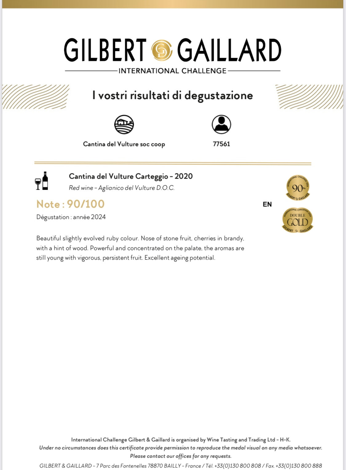 Carteggio - Aglianico del Vulture DOC